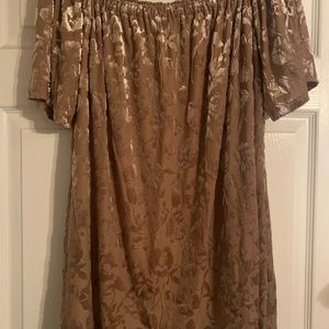 Forever 21 velvet rose floral off shoulder tunic top size M